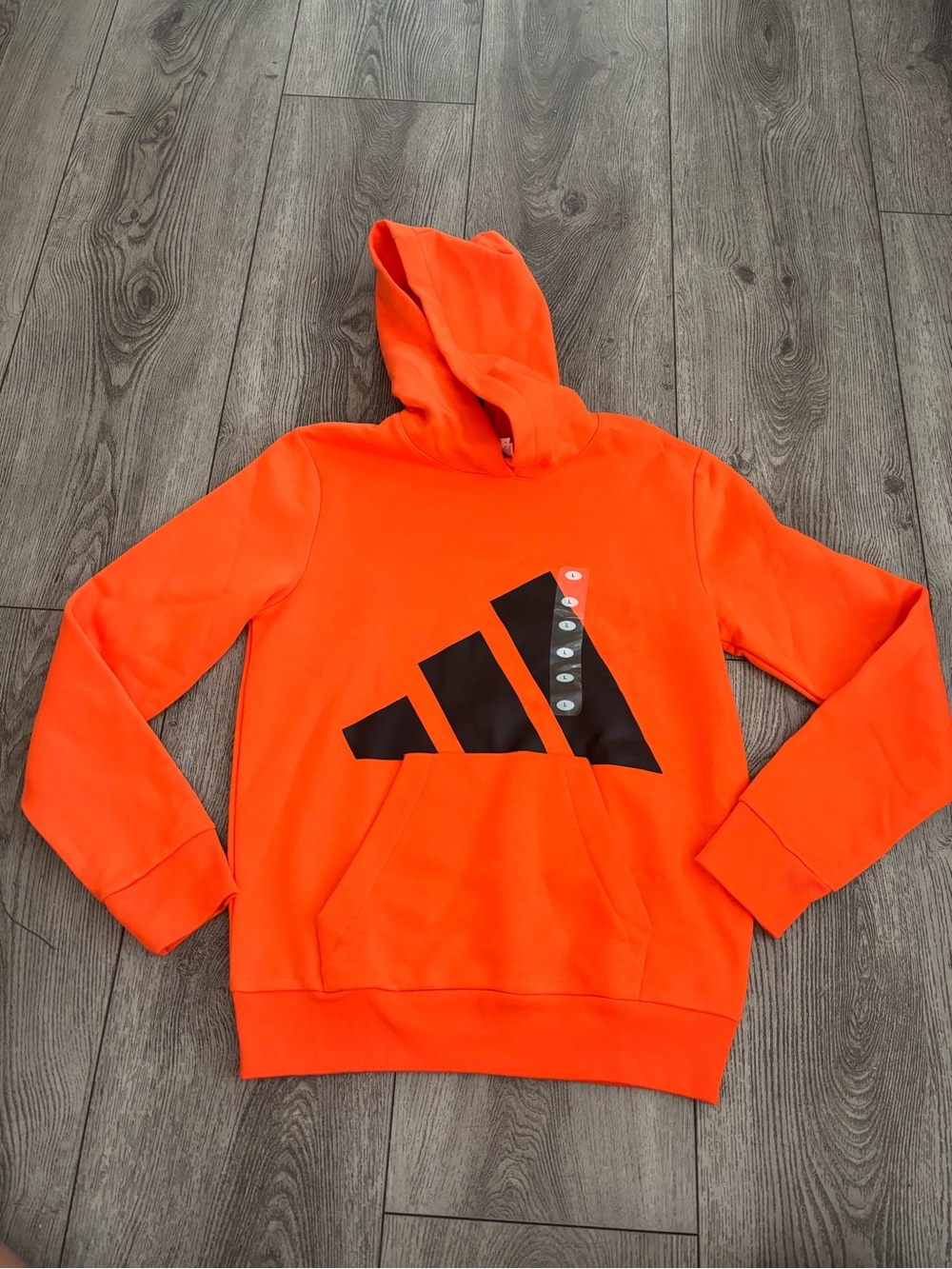 adidas Orange Kids' Hoodie with Black Logo